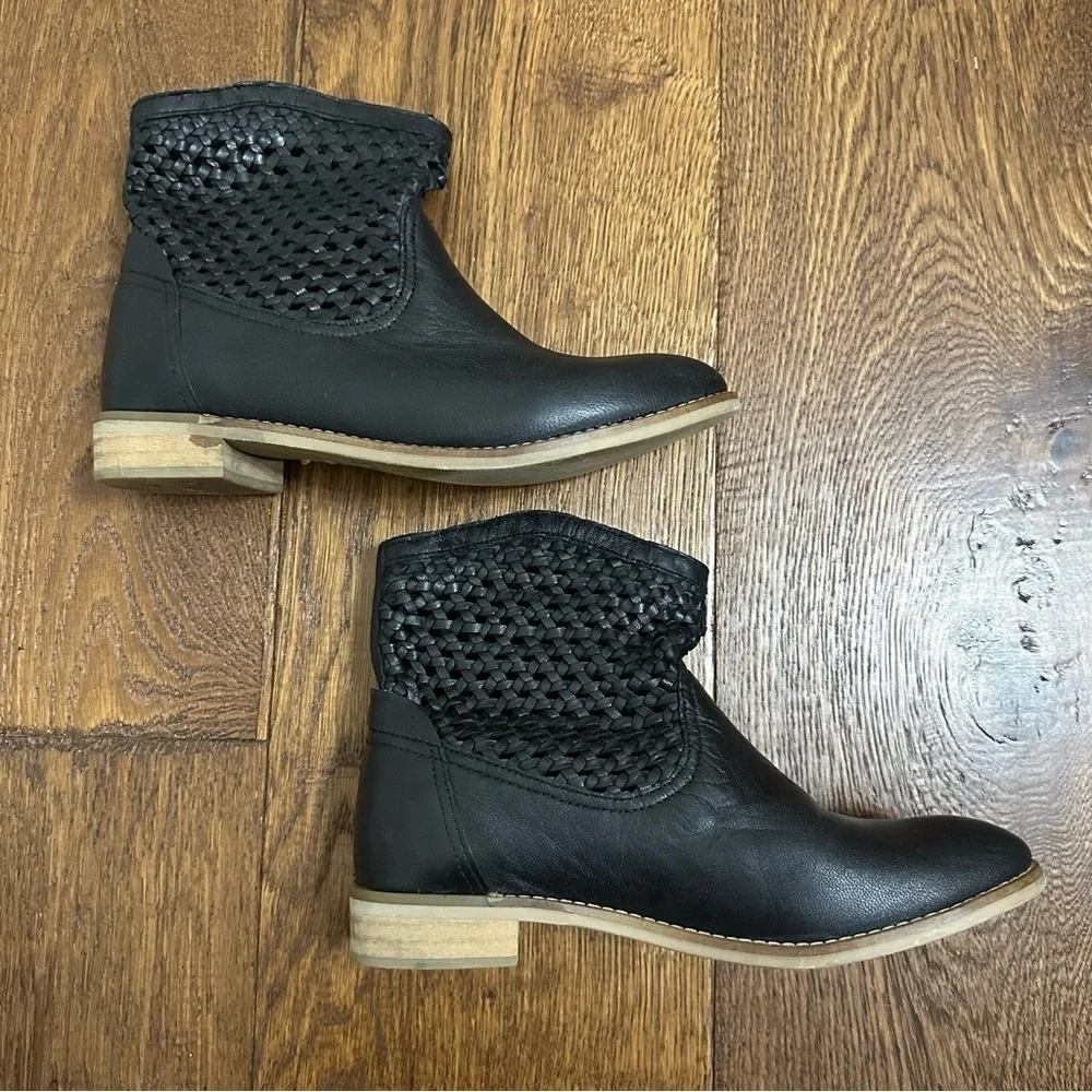 Seychelles x Revolve Knock at the Door Bootie Black Leather 8.5 - Anthropologie